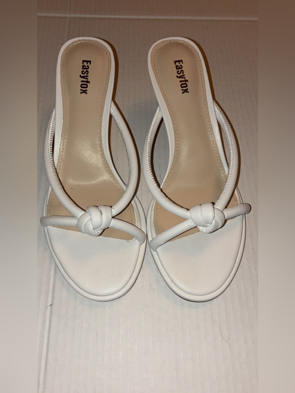 White Knot Slide Mules